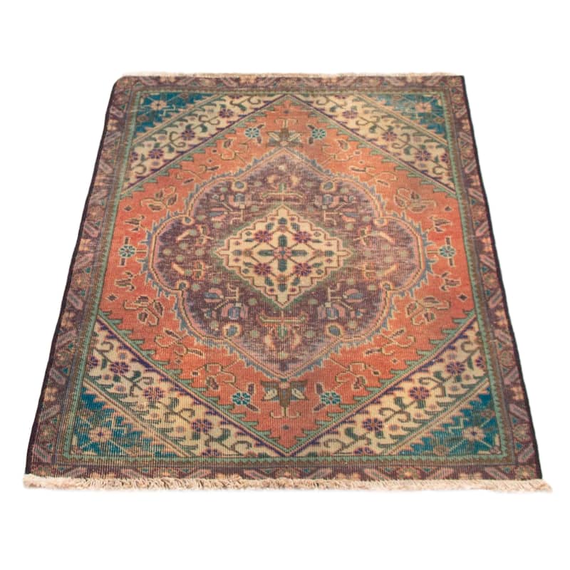 ECARPETGALLERY Hand-knotted Antalya Vintage Copper Wool Rug - 2'11 x 4'6