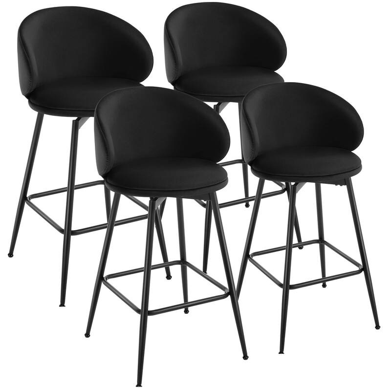 26"/30" Velvet Upholstered Swivel Counter/Bar Stools Set of 2/3