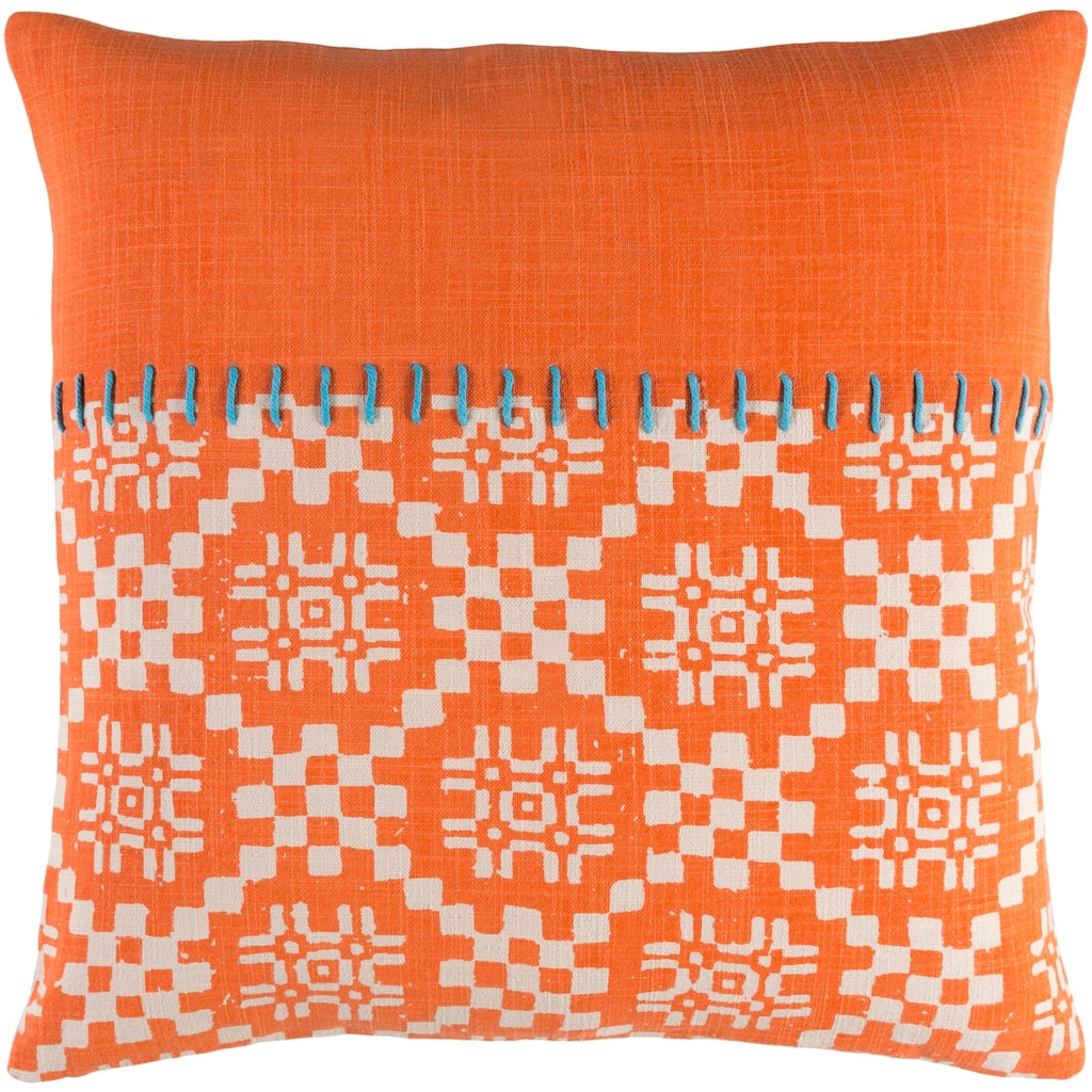 Decorative Turner Orange 22-inch Throw Pillow Cover