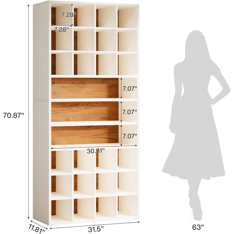 Display Cabinet with LED Lighting, Modern Bookcase Display Case
