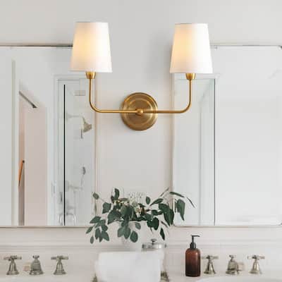SAFAVIEH Lighting Narciza 2-Light Wall Sconce - 17.5"x7"x13.5" - Ivory - 18Wx7Dx14H