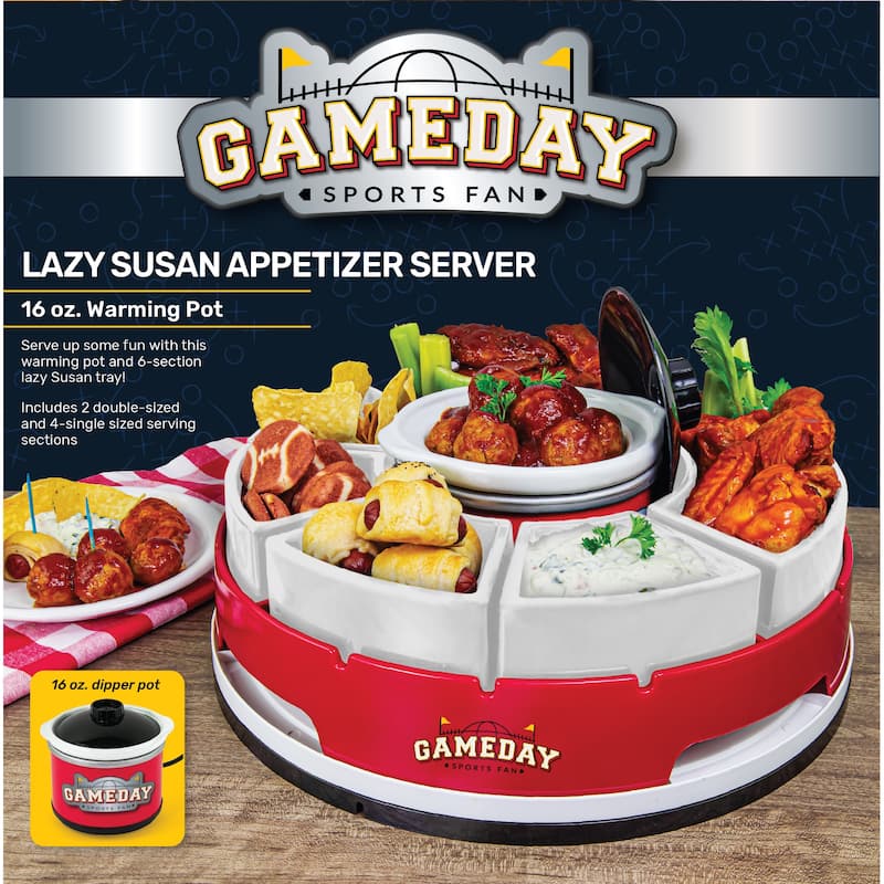 Game Day Lazy Susan Appetizer Server