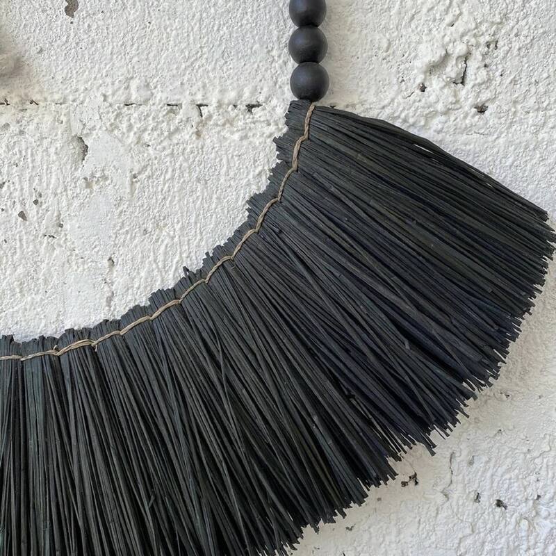 Artissance 30 in. Tall Black/Natural Finish Straw Wall Decor Small