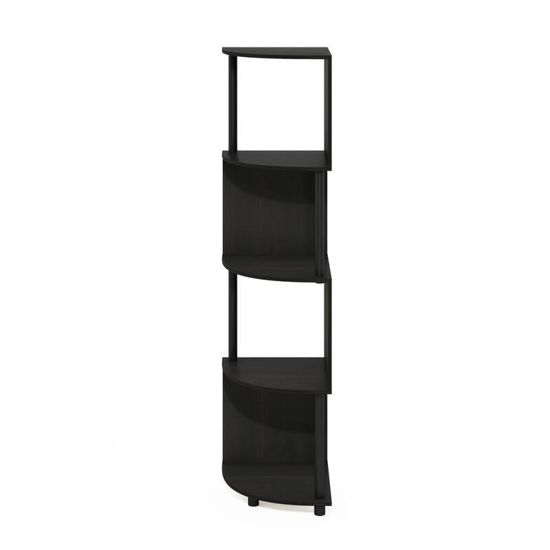 57.72 in. Tall Espresso/Black Wood 4-Shelf Bookcase