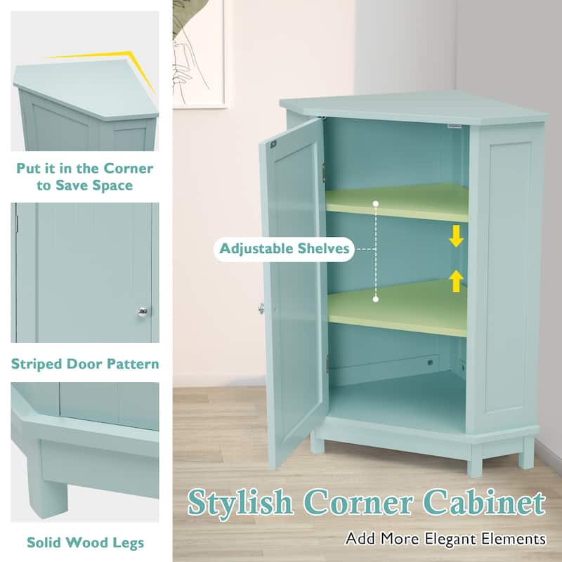 Triangle Corner Bathroom Cabinet with Shelf
