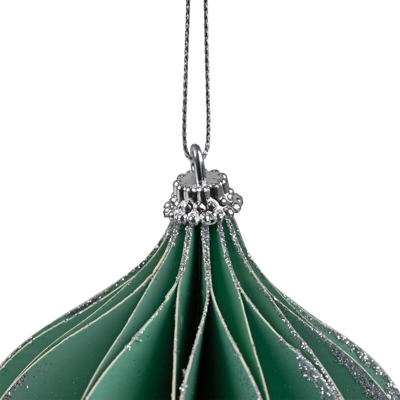 Glittered Onion Christmas Ornament - 4.25" - Green