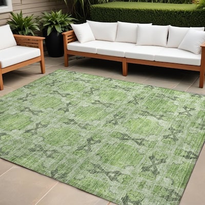 Alnaso Lush Floral Weather Resistant Timeless Fusion Outdoor Rug