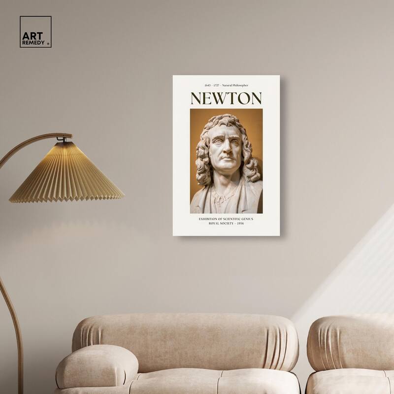 Newton's Likeness in Marble Canvas by Art Remedy, Gallery Wrapped