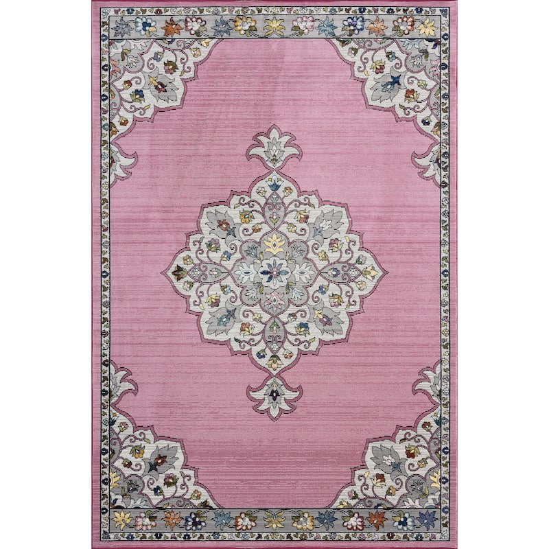 Sevita Blushing Traditional Medallion Area Rug