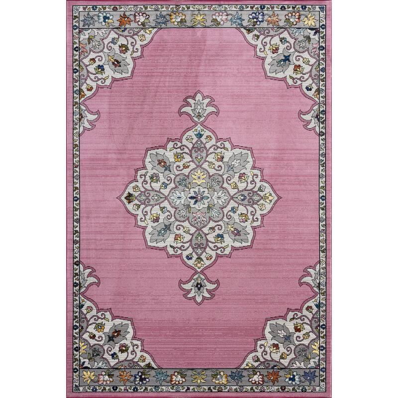 Gaia Traditional Medallion Multicolored Performance Indoor Area Rug by Sevita - 7'6" x 9'6"