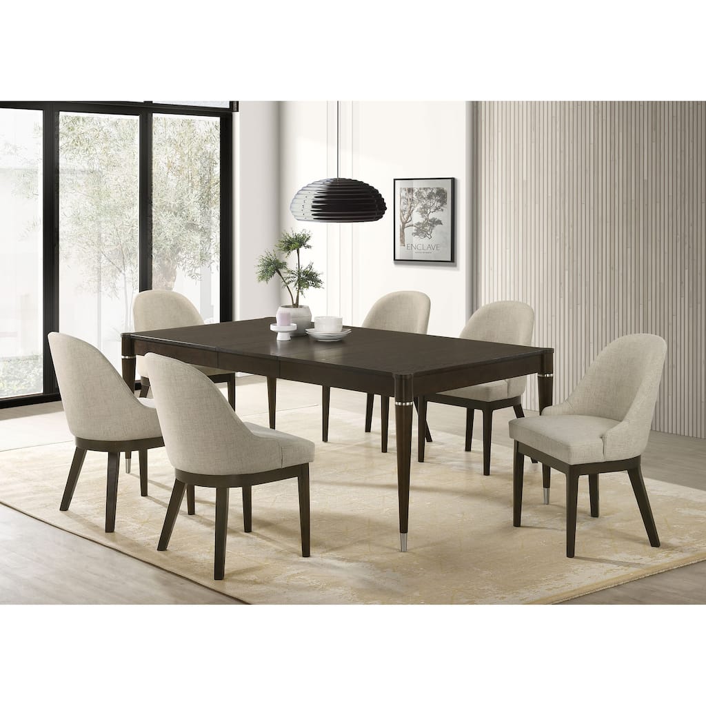 Reseda 7-piece Rectangular Dining Set Ash Brown