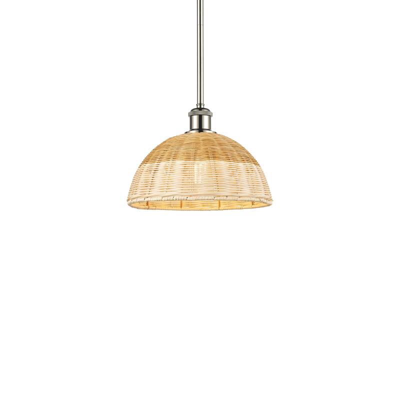 Innovations Lighting 516-1S-9-12 Bristol Natural II Pendant Bristol - Brushed Satin Nickel / Natural