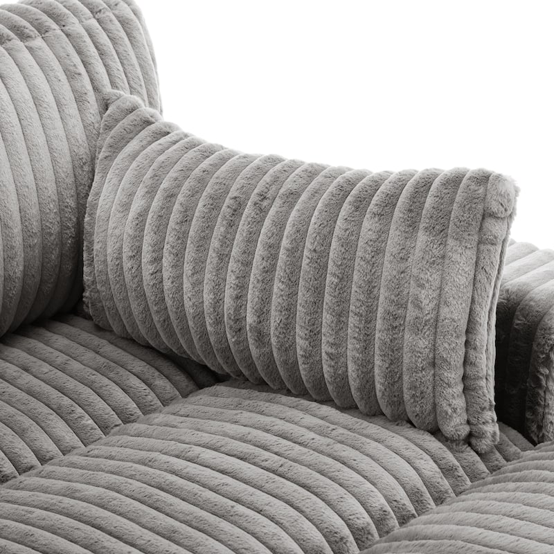 Oversized L-Shape Upholstered Chaise Lounge Sofa Couch