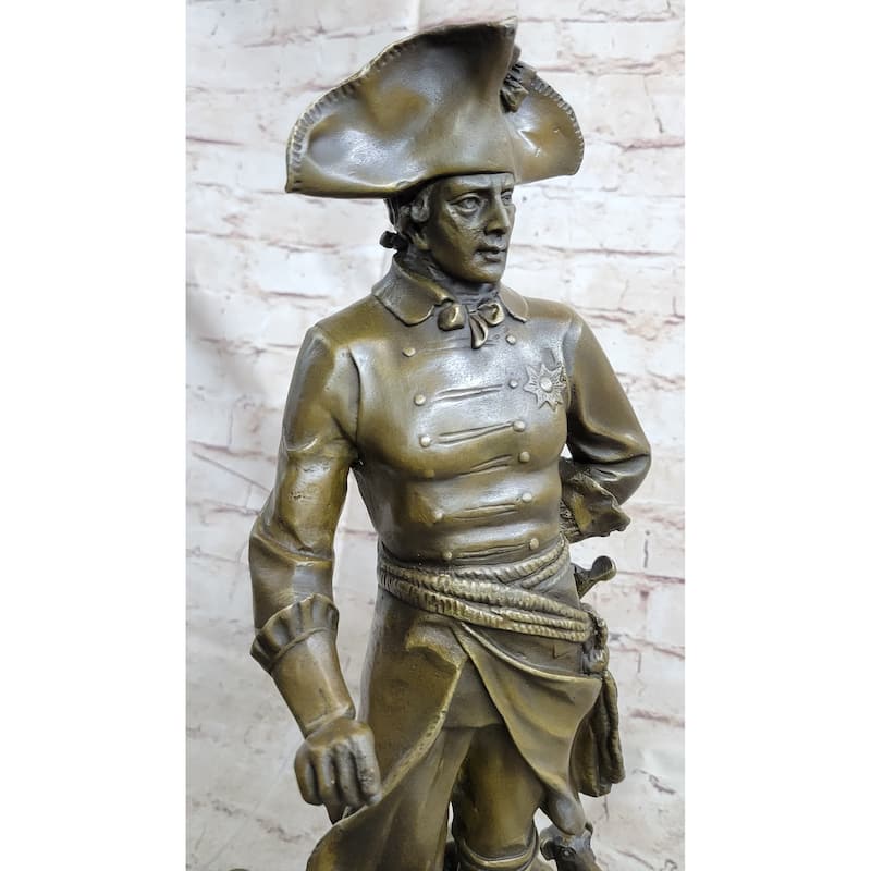 Frederick The Great Of Prussia W/ Imitative Dogs Bronze Statue Sculpture Figure Kaesbach 16 Inches X 8.5 Inches