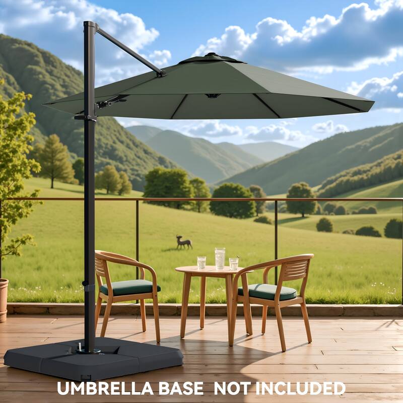 Patiowell 10FT Patio Umbrella with Push Button Tilt and Crank, Outdoor Umbrella, Multiple Colors - Grey