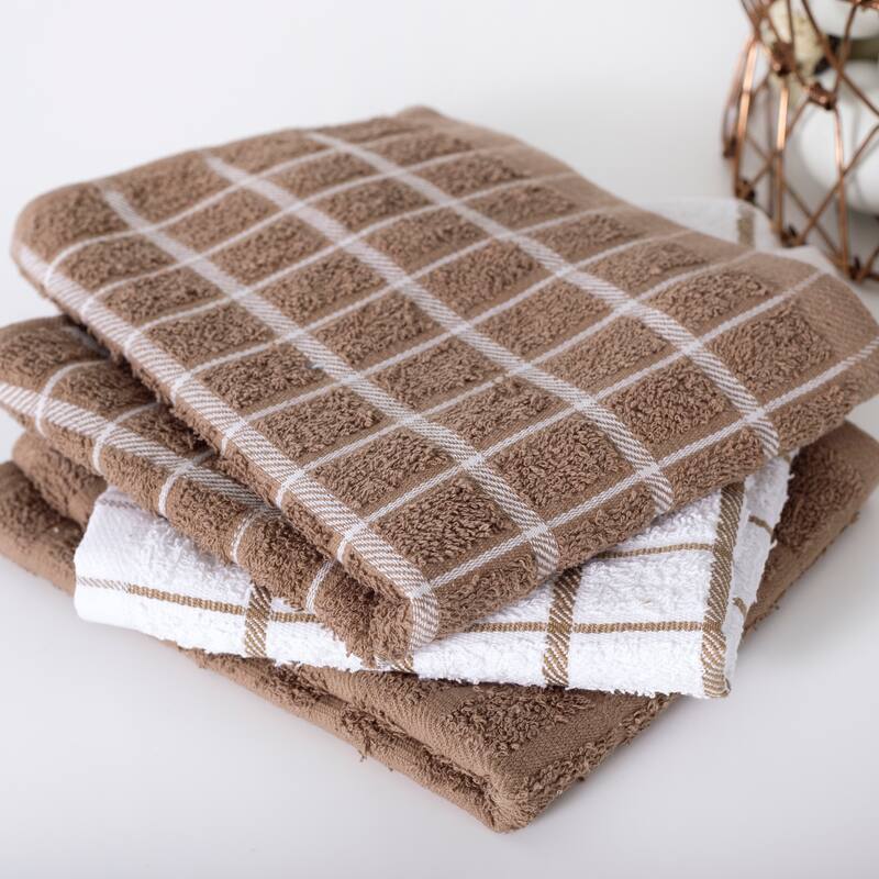 RITZ Cotton Terry Check Kitchen Towels (Set of 3)
