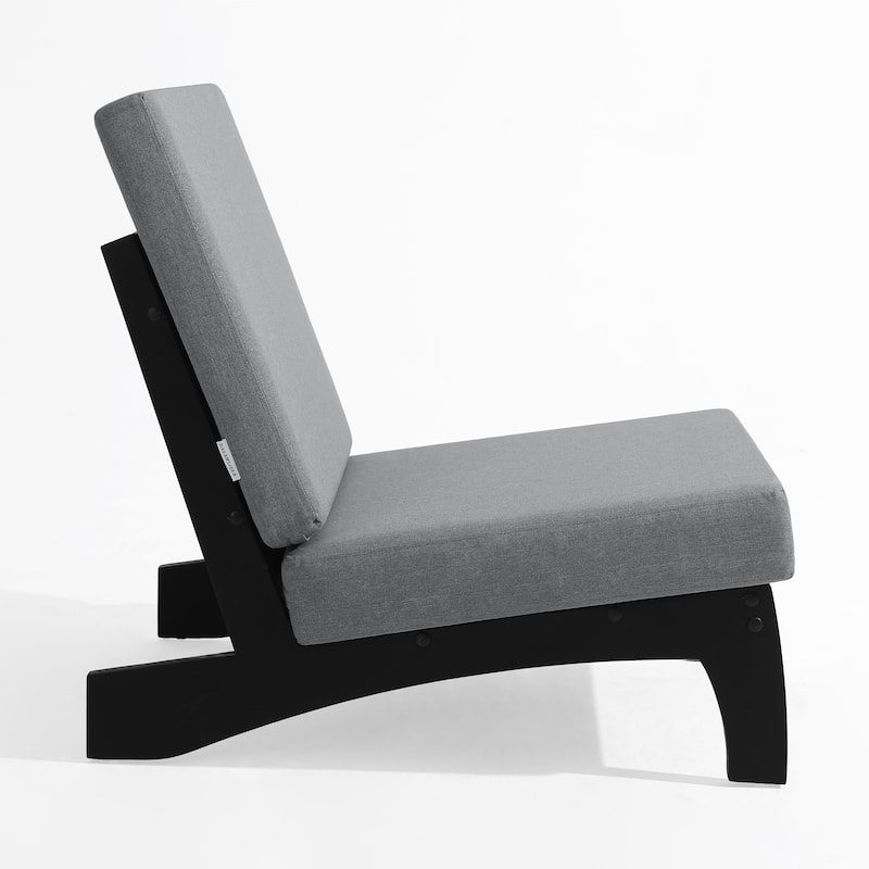 Outdoor Wood Club Chairs Set Loveseat with Cushion