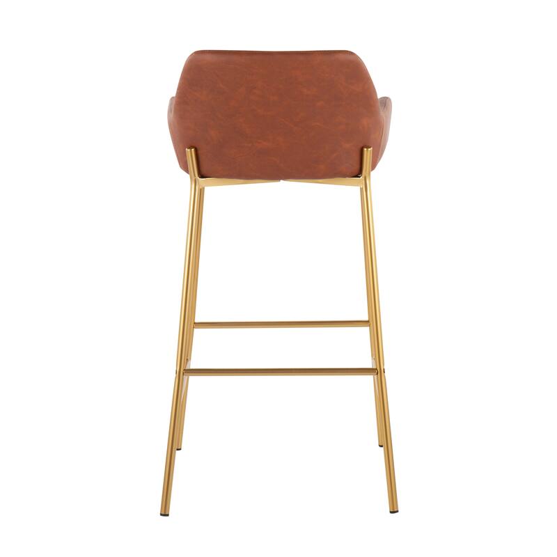 Silver Orchid Galotti Gold Fixed-Height Upholstered Bar Stool - Set of 2