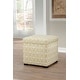preview thumbnail 7 of 12, Tami by Sole Designs Upholstered Square Storage Ottoman Yellow Geometric