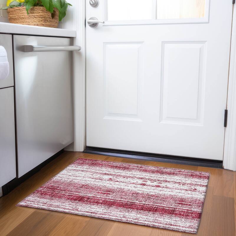 Machine Washable Indoor/ Outdoor Chantille Ombre Stripes Rug