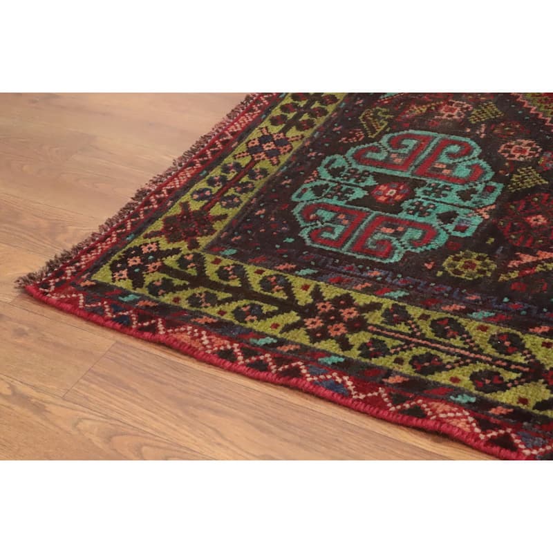 Hand Knotted Oriental 100% Wool Carpet Traditional Tribal Red Qashqai Area Rug - 8' 0'' X 5' 0''