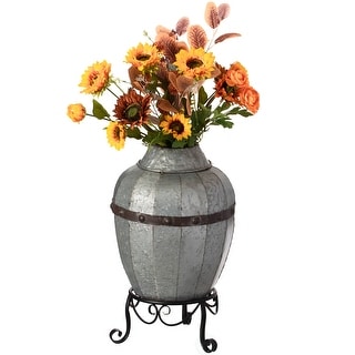 https://ak1.ostkcdn.com/images/products/is/images/direct/2da9b8efc38a473054f8d26184741b6f1644342b/Rustic-Silver-Galvanized-Barrel-Shape-Planter-and-Vase-with-Metal-Stand.jpg