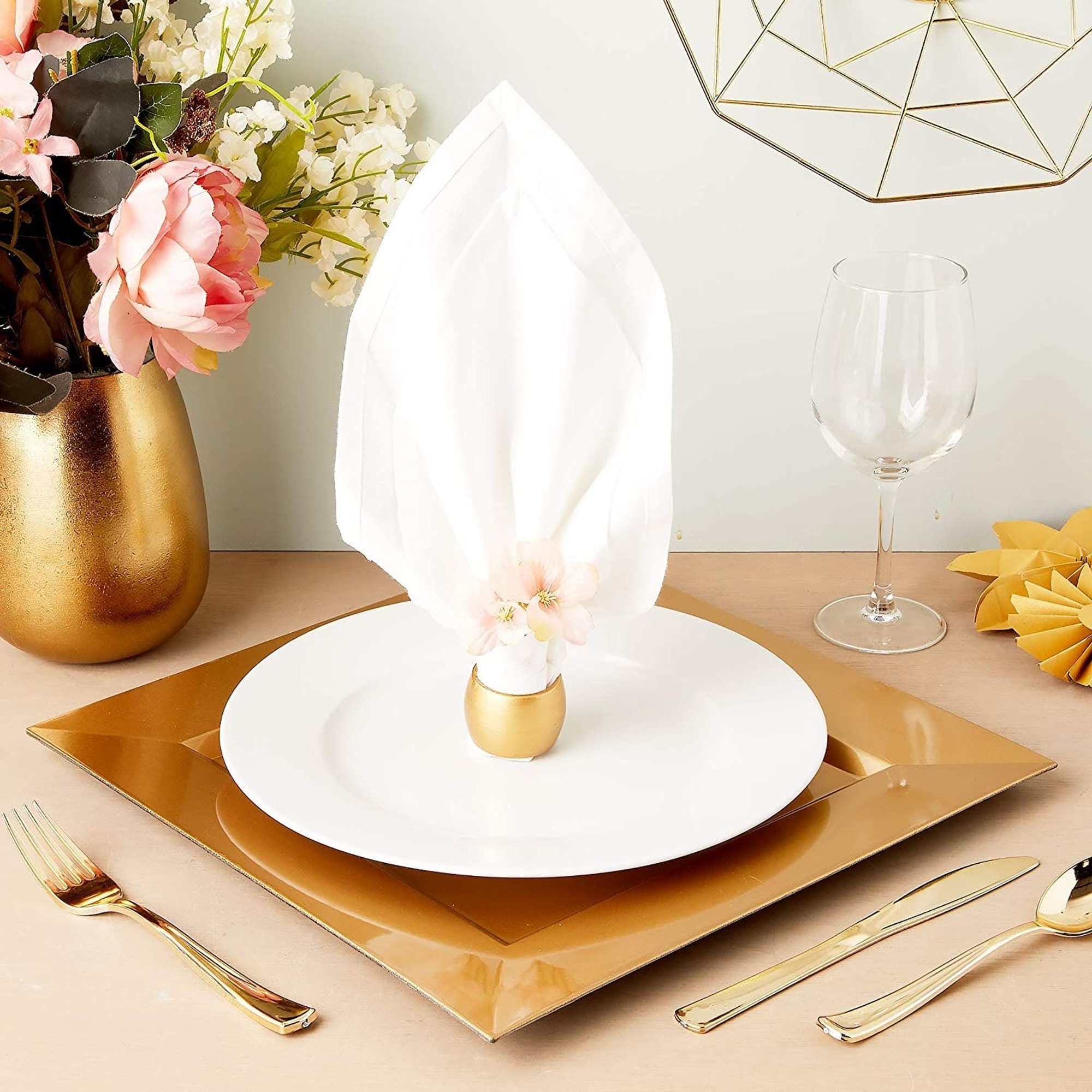 Gold plastic napkin rings discount