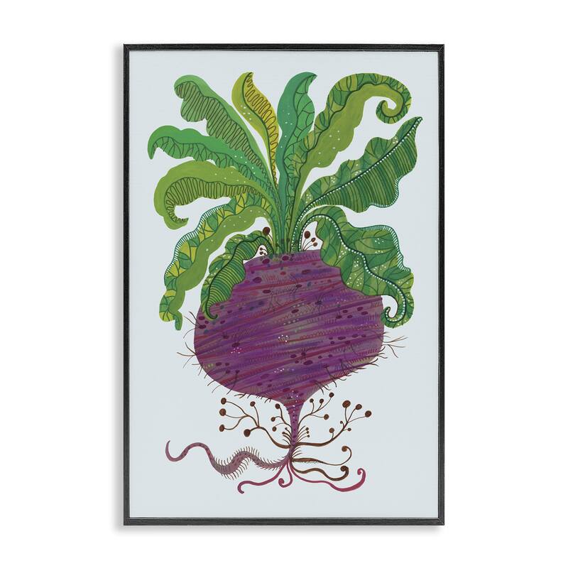 Stupell Stylized Beetroot Vegetable Framed Giclee Art Design By Kay Widdowson - 20 x 30 - Black