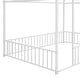 preview thumbnail 9 of 19, Full Size Metal Bed House Bed Frame with Fence for Kids