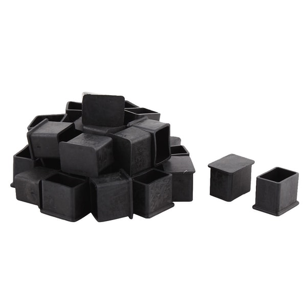Unique Bargains School Rubber Rectangle Table Chair Furniture Foot Cover Black 30 x 20mm 30 Pcs