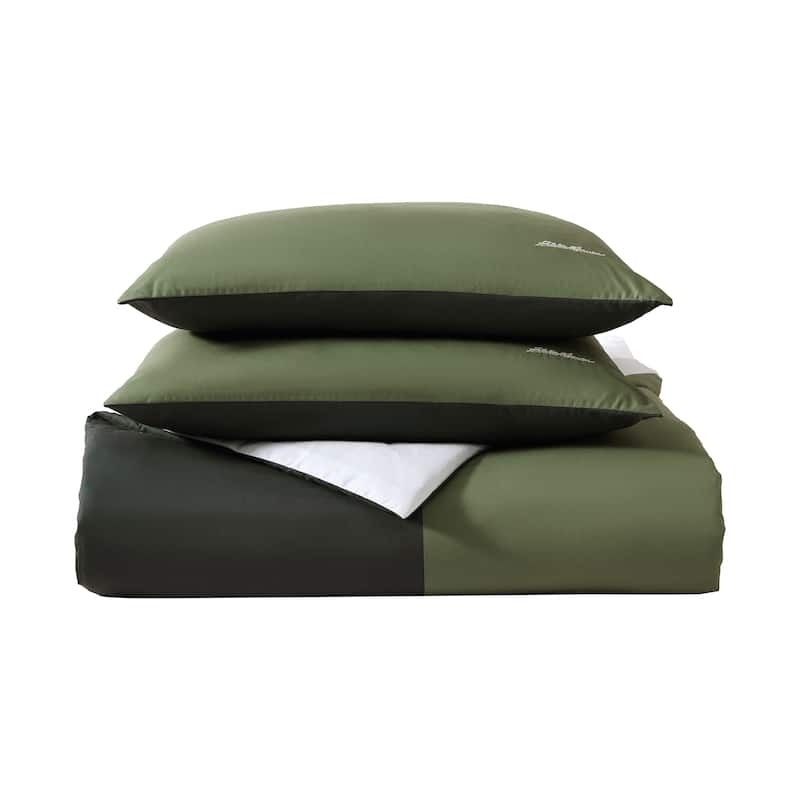 Eddie Bauer Skyline Stripe Reversible Green Comforter Set