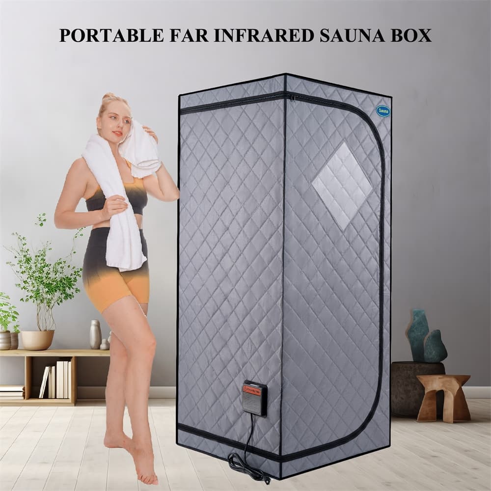 Portable Full Size Grey Infrared Sauna tent-Personal Home Spa