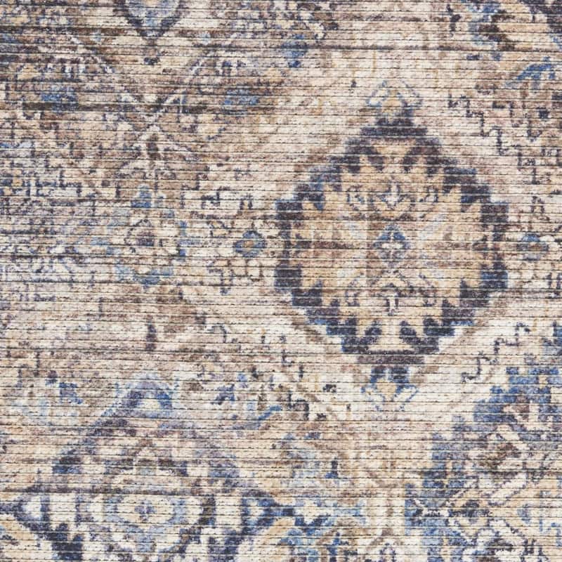 Meri Power Loomed Distressed Floral Area Rug By HomeRoots - 9' x 12'