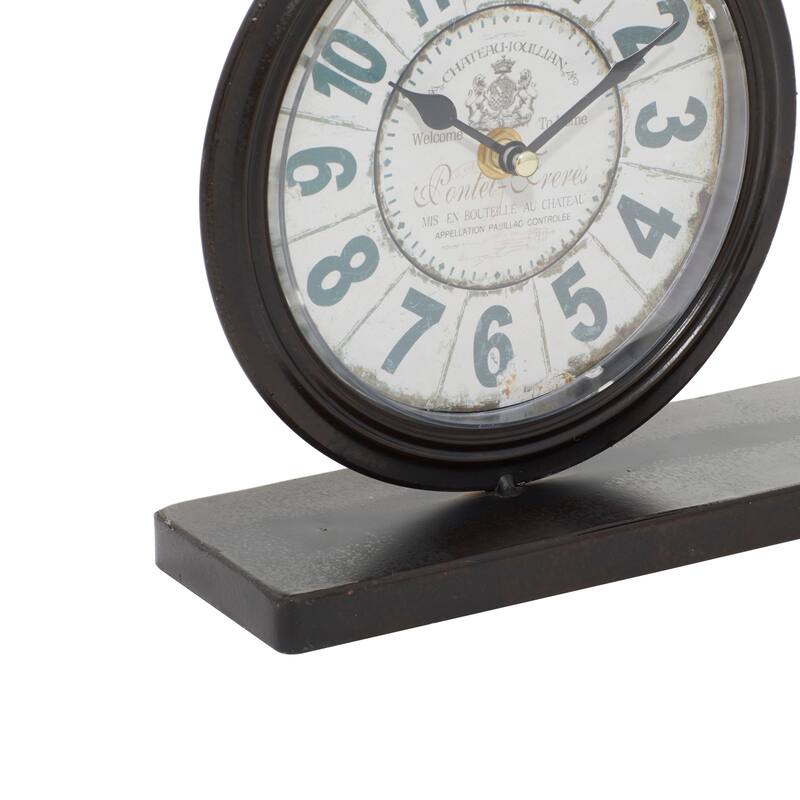 Brown Metal Bike Decorative Clock - 13 x 3 x 12