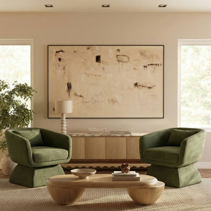 Poly & Bark Zeno Chenille Velvet Fabric Lounge Chair