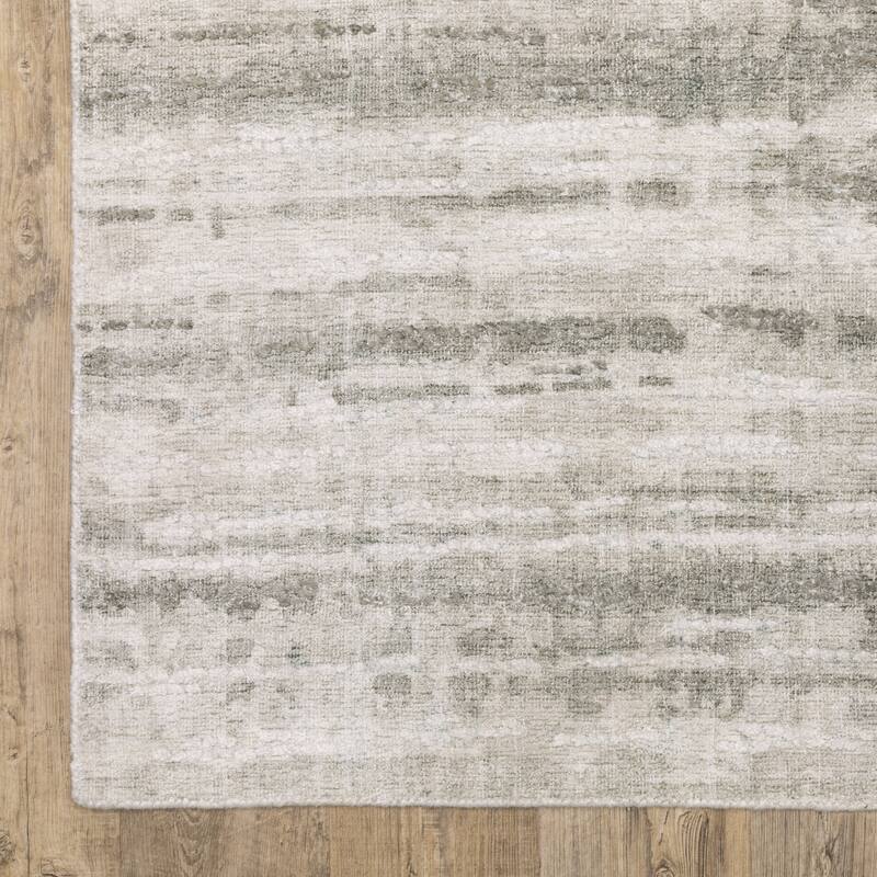 Cameryn Textural Distressed Stripe Beige/ Green Area Rug