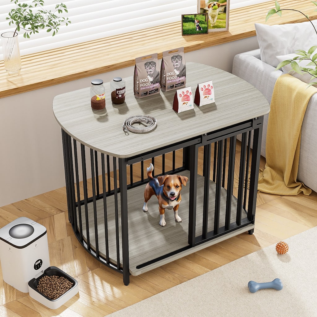 31.5" Modern Wooden Dog Crate End Table for Small & Medium Dogs