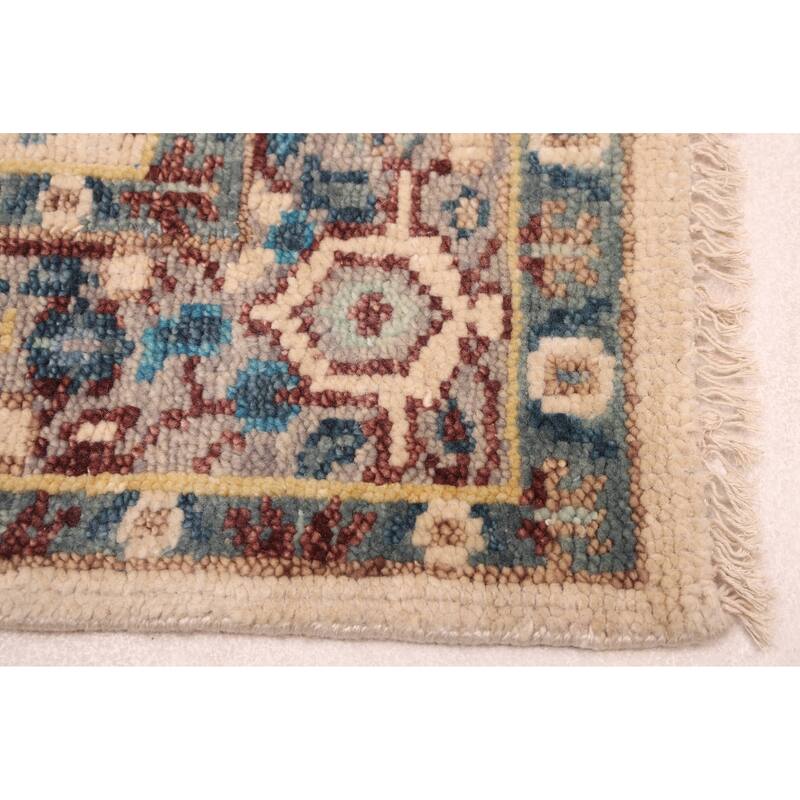 ECARPETGALLERY Hand-knotted Modern Oushak Ivory Wool Rug - 3'10 x 6'3