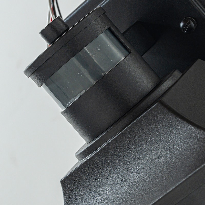 1 Light H16 in. Farmhouse Outdoor Wall Lantern wiht Motion Sensor in Matte Black Modern Exterior Wall Sconce with Clear Glass