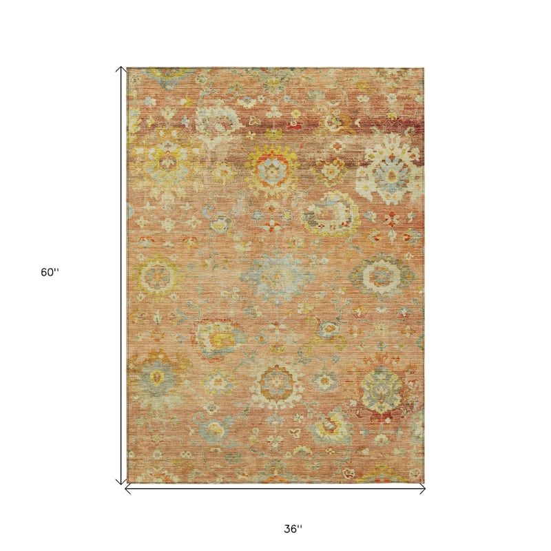 HomeRoots Floral Traditional Rectangle Outdoor Rug