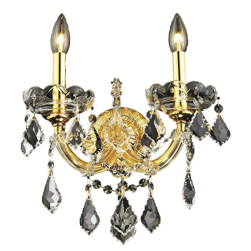 Fleur Illumination Collection Wall Sconce D:12in H:16in E:8.5in Lt:2 Gold Finish
