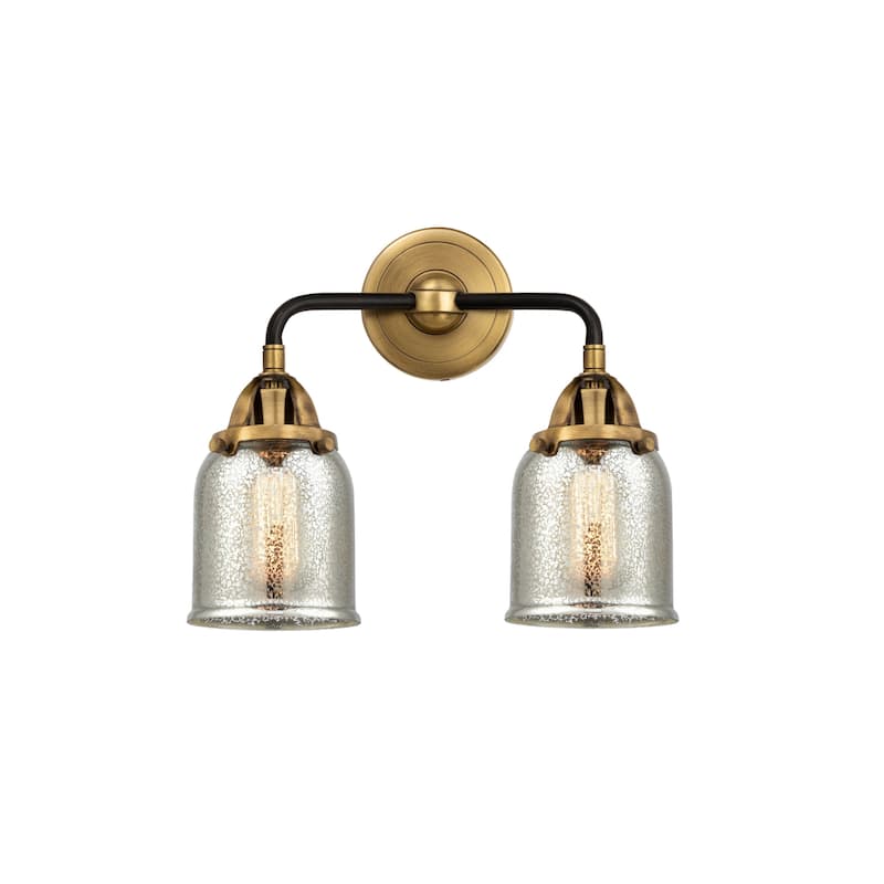 Innovations Lighting 288-2W-13-13 Bell Vanity Bell 2 Light 13" Wide - Black Antique Brass / Silver Plated Mercury