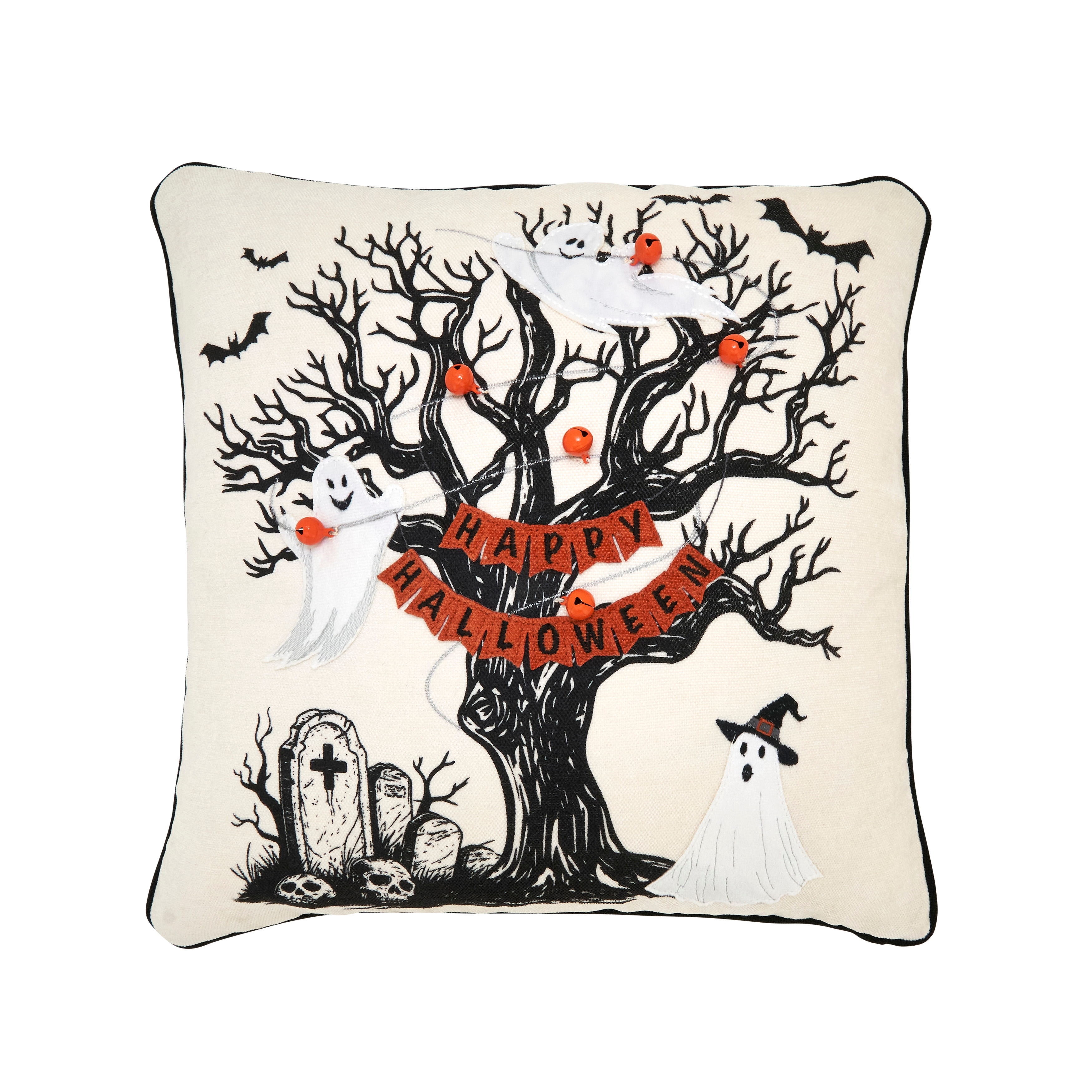 Saro Lifestyle Happy Halloween Tree Throw Pillow