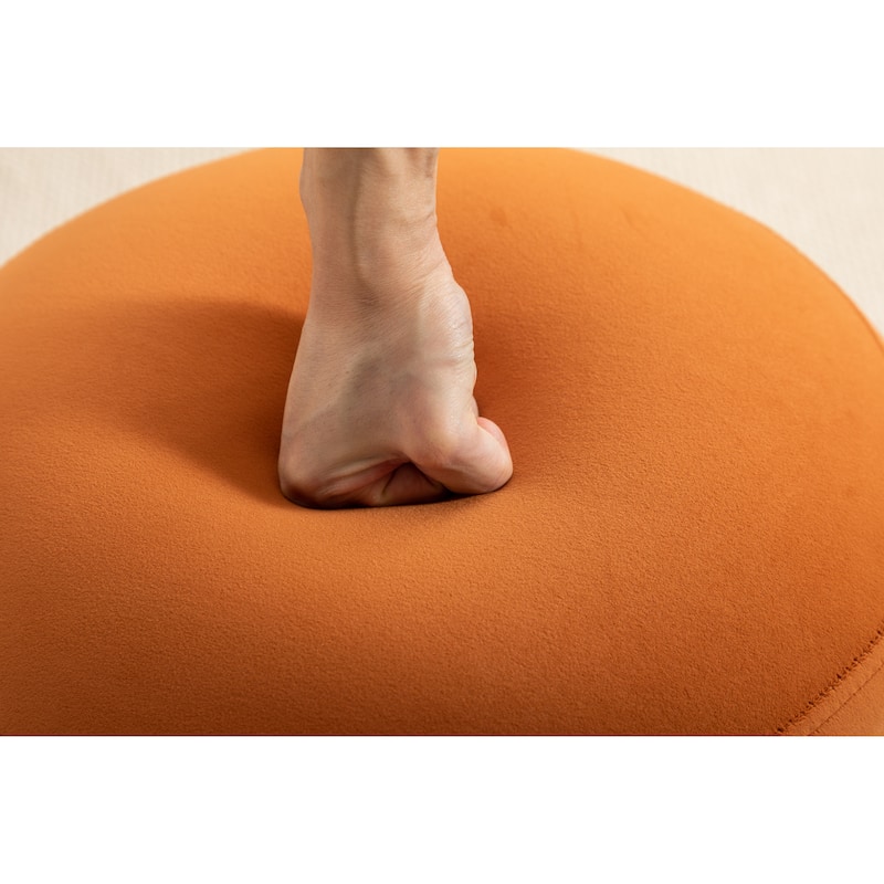 Velvet Round Ottoman Footrest Stool