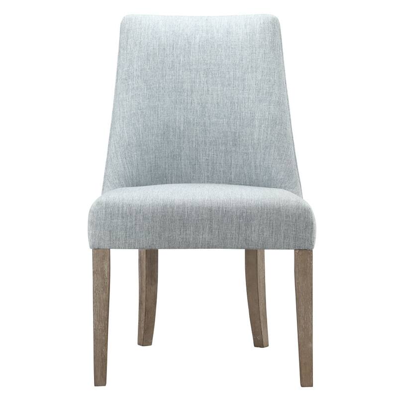 High Back Upholstered Dining Chair Set of 2 with Farmhouse Solid Legs