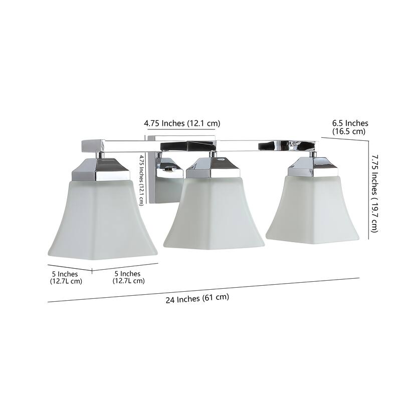 Staunton Iron/Glass Modern Cottage LED Vanity Light, Oil Rubbed Bronze by JONATHAN Y