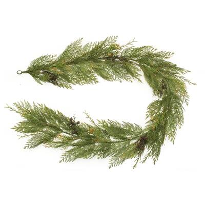 Cedar and Mini Pinecone Garland 6'L