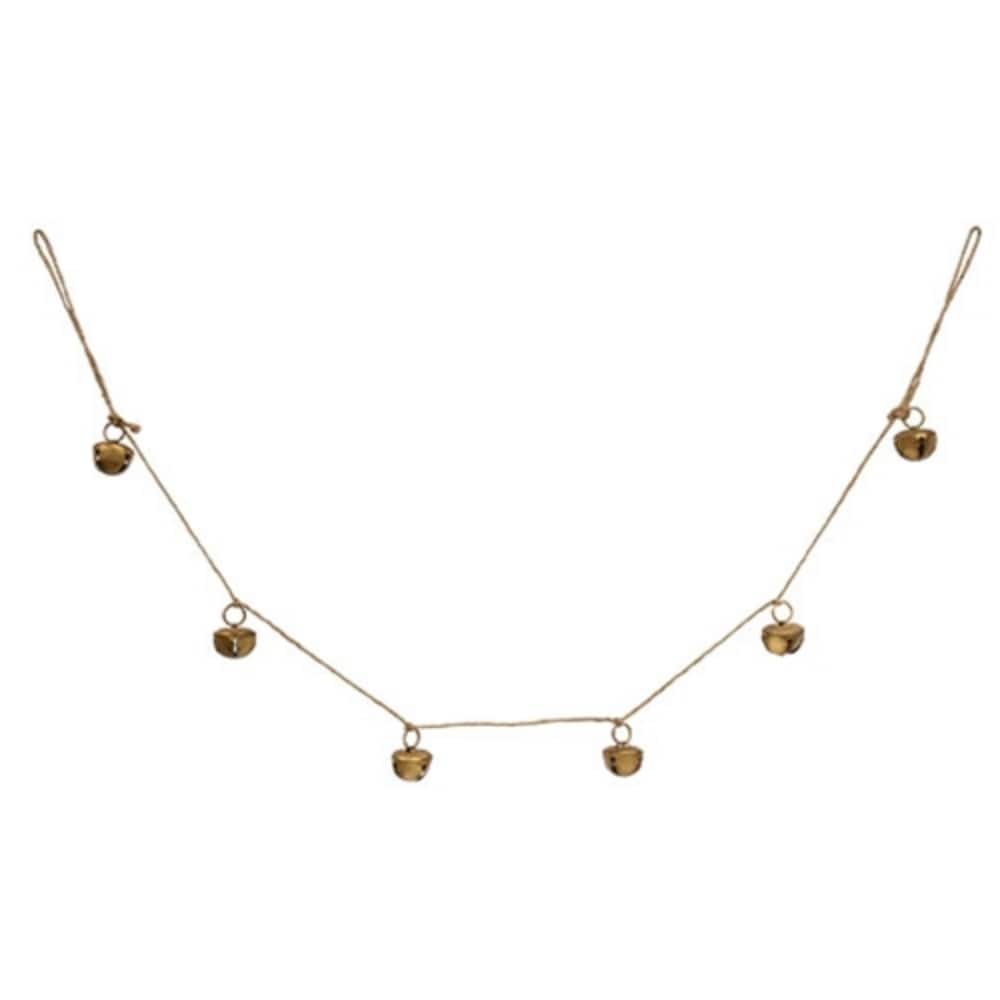 Vintage Gold Sleigh Bells Garland 4 Ft Christmas Decoration