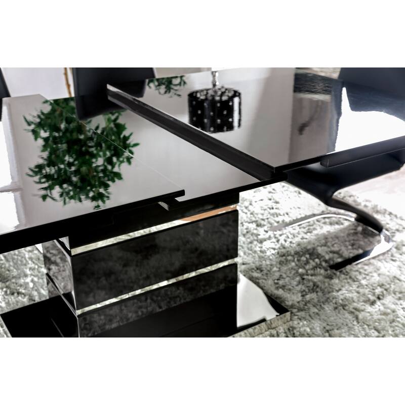Ikemura Contemporary Black Metal 7-Piece Dining Set by Strick & Bolton