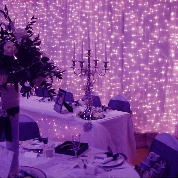 slide 2 of 4, 300 Led Icicle String Curtain Lights for Indoor - Purple - Medium